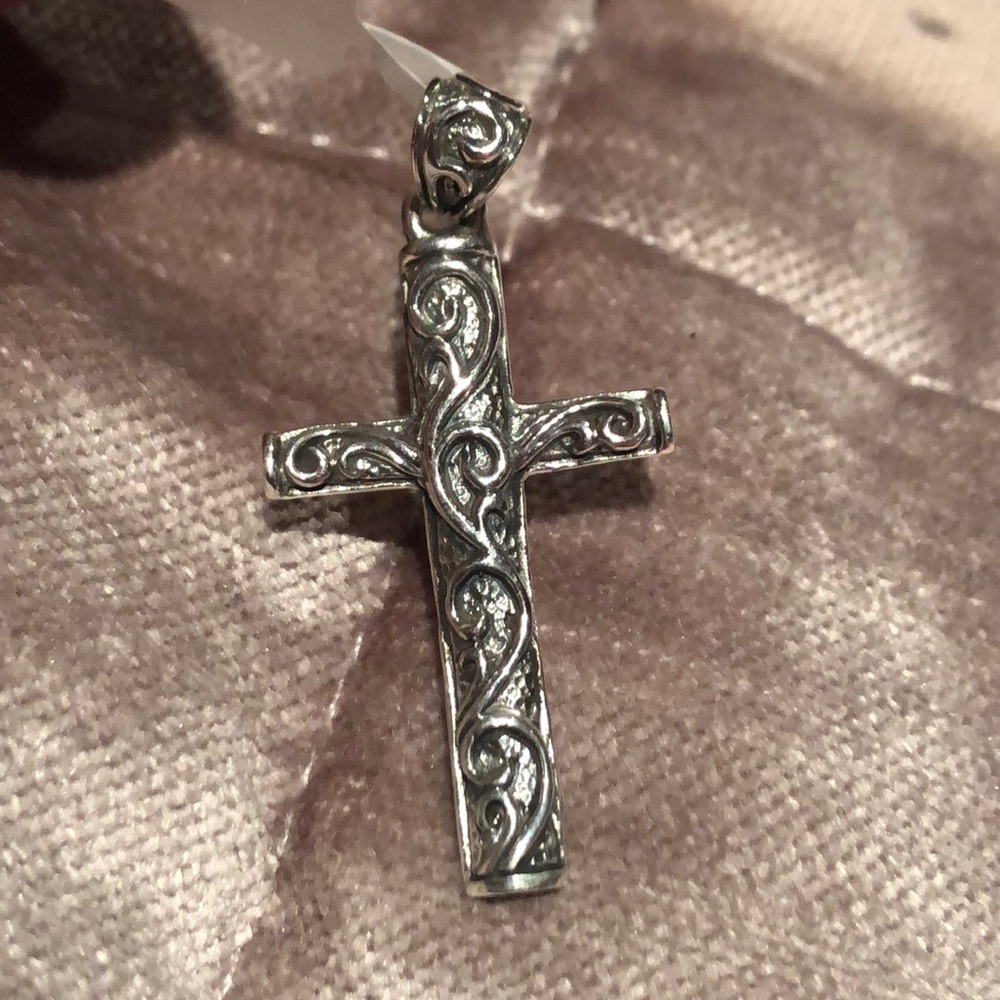 Antique Style Swirl Cross Sterling Silver - Picture 7 of 11